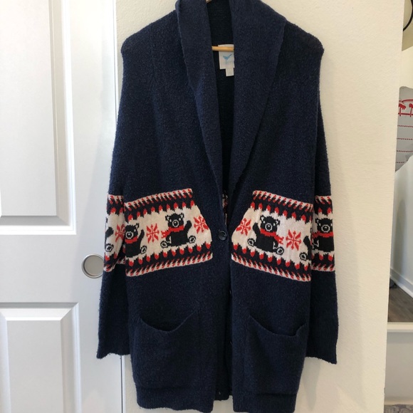 teddy bear cardigan sweater
